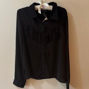 Kittenish Fringe Button Down- NWT!